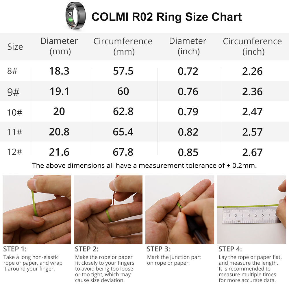 [2024 ] COLMI R02 Smart Ring M - Health Monitors recension och pris